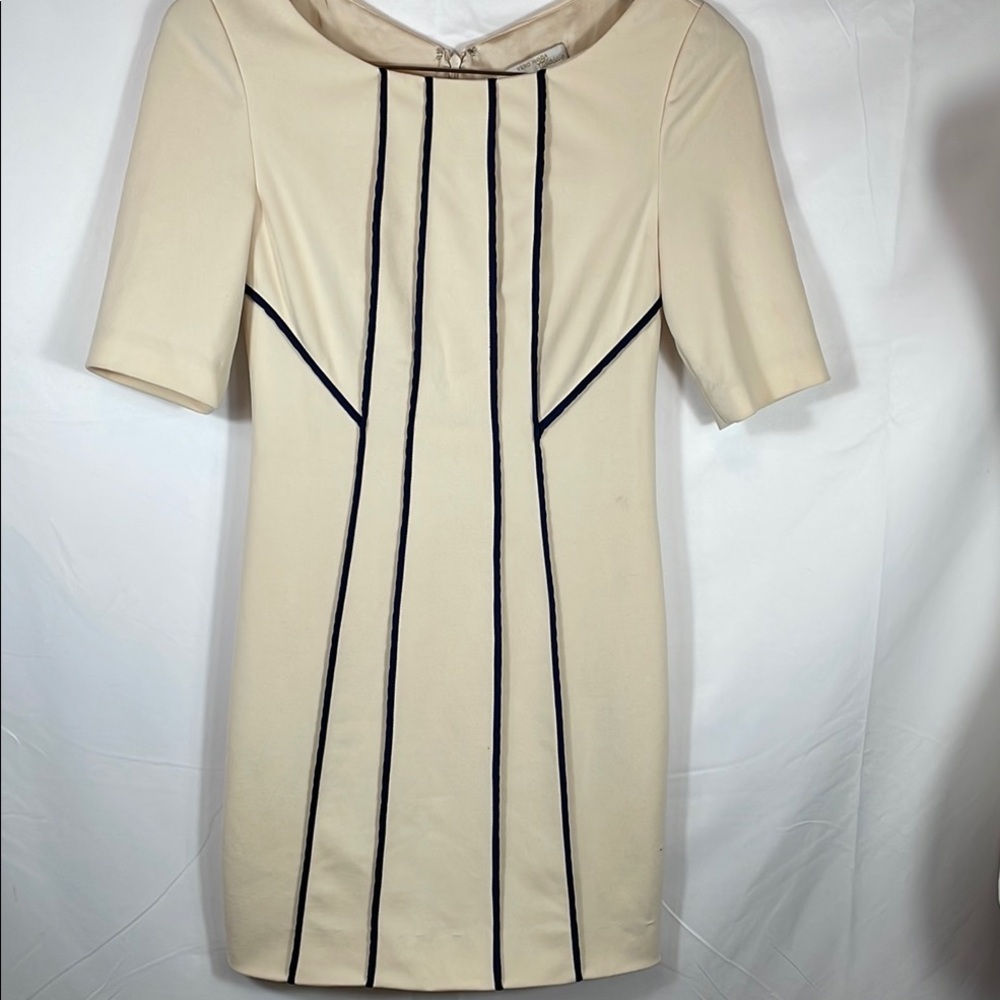 Elegant Cream Dress with Black Accents